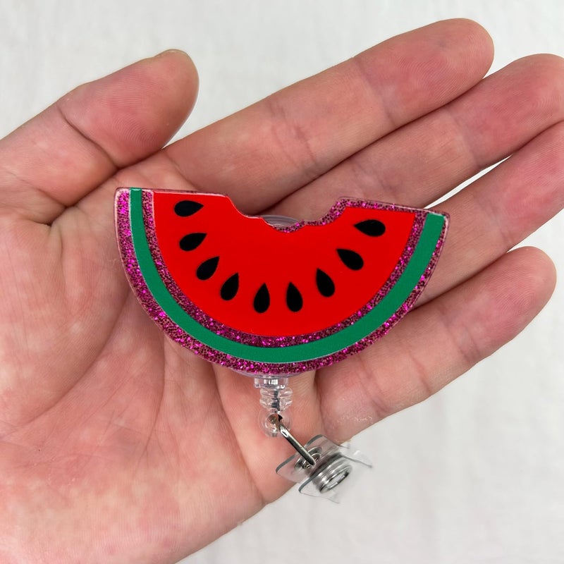 Bydevia Funny Watermelon Badge Reel Retractable for Nurse Nursing Student RN CNA Medical Worker & Teacher, Cute Nurse Badge Accessories, Summer Fruit Badge Holder with Alligator Clip & 24” Durable Nylon Cord - Image 3